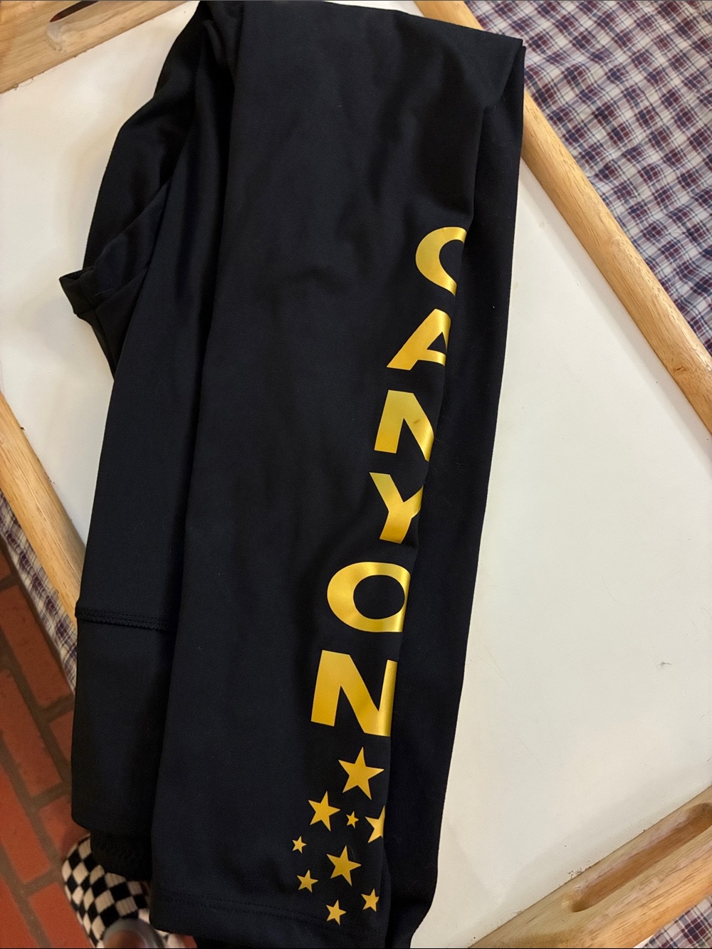Canon Black Leggings with Gold Logo and Star Accents - Picture 1 of 3